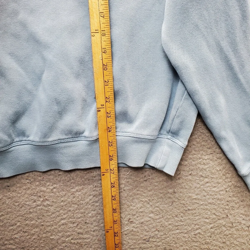 Tommy Bahama Sweater Mens LT Blue Embroidered Logo Knit Relaxed 1/4 Zip Pullover